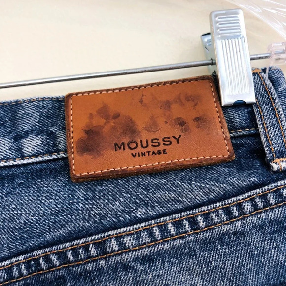 Moussy Vintage Orin JW Tapered Straight Leg High Waist Distressed Denim Jeans 25 - Picture 8 of 11